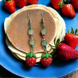 Hand crafted Strawberry Dangle Earrings